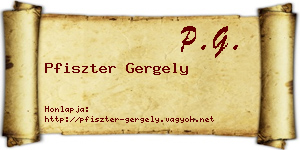 Pfiszter Gergely névjegykártya