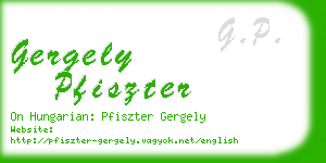 gergely pfiszter business card